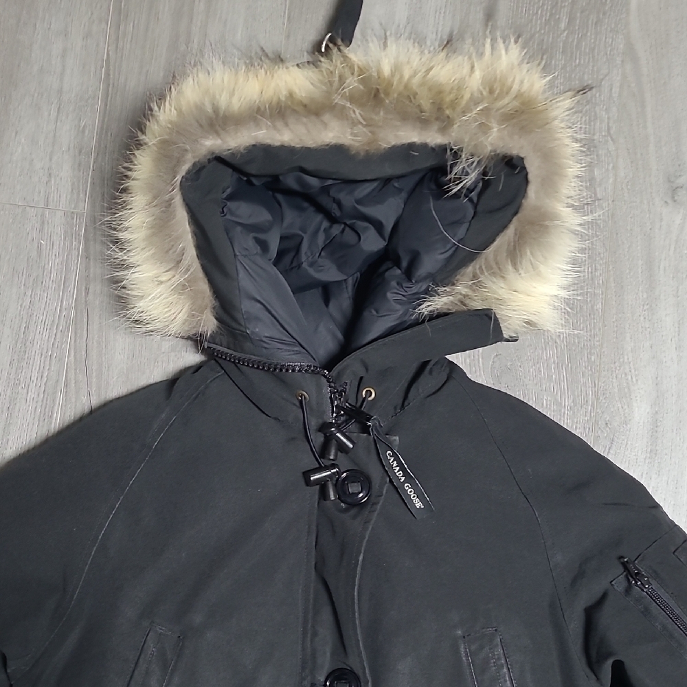 Canada Goose Black Jacket with Fur Hood - Picture 2 of 16